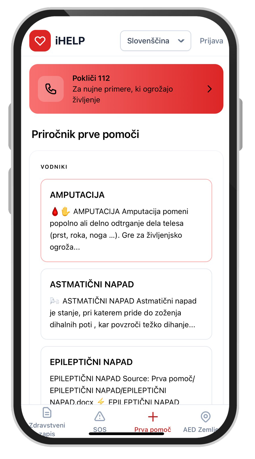 Vsebina prve pomoči