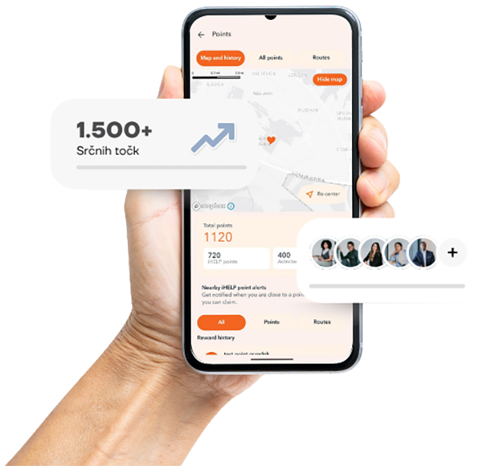 iHELP app on a smartphone