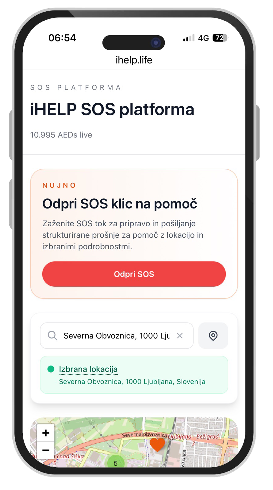 iHELP platforma: uvodna stran