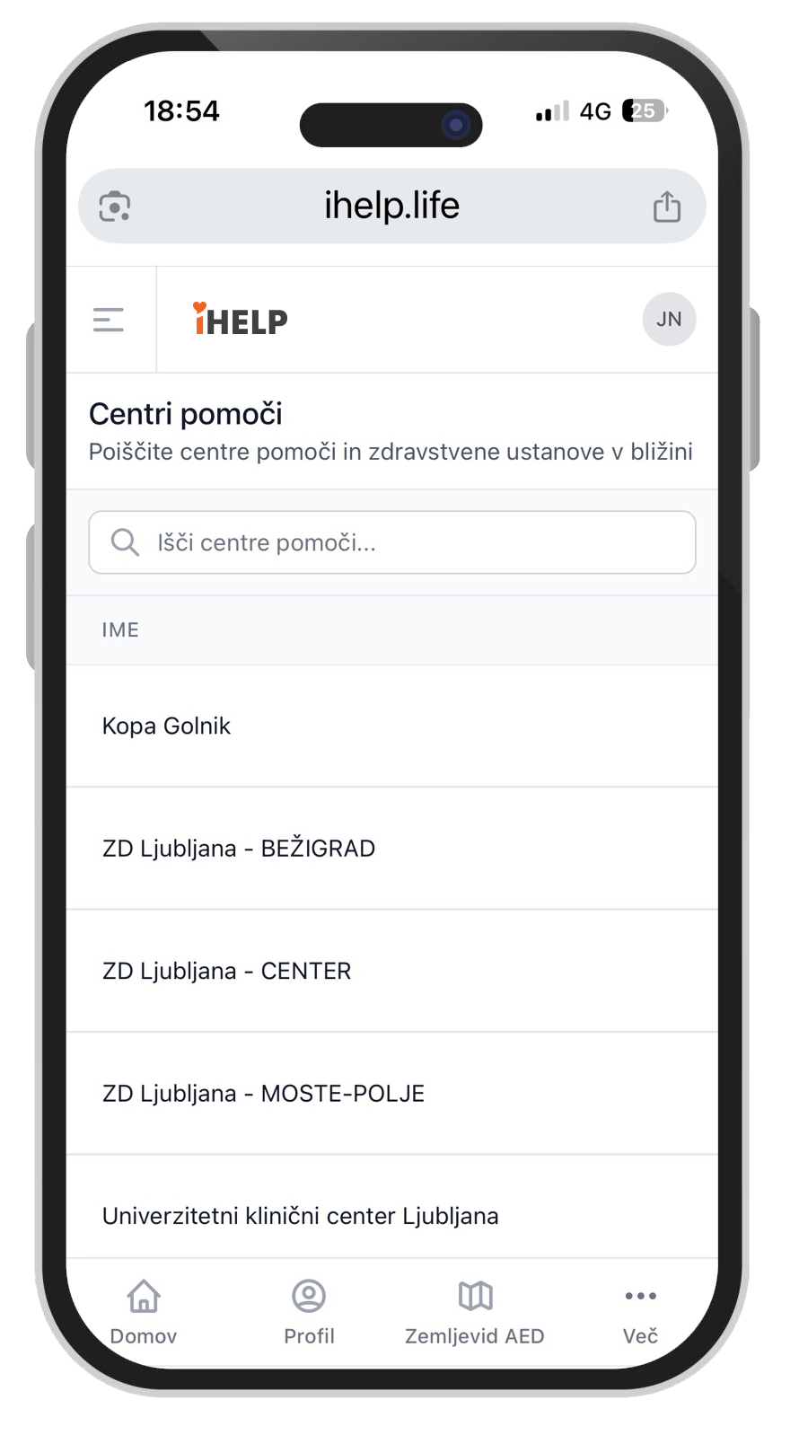iHELP platforma: Zdravstveni centri